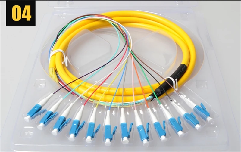 12-Kern-Faser-Zöpfe 1,5 mtr lc/upc Bündel Typ Single mode ftth 12-farbiger Glasfaser-Pigtail eine Klasse Ferrule Factory Elink