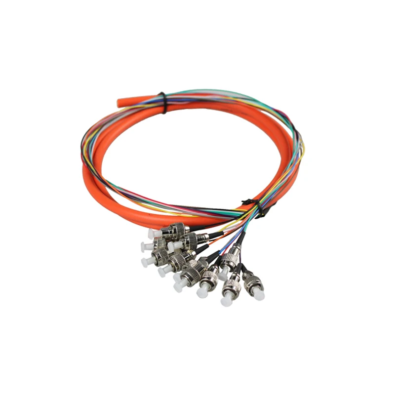 

ST 12 cores Simplex mode fanout fiber pigtail ST Connector multimode 1.5M Bundle fiber optic Pigtails