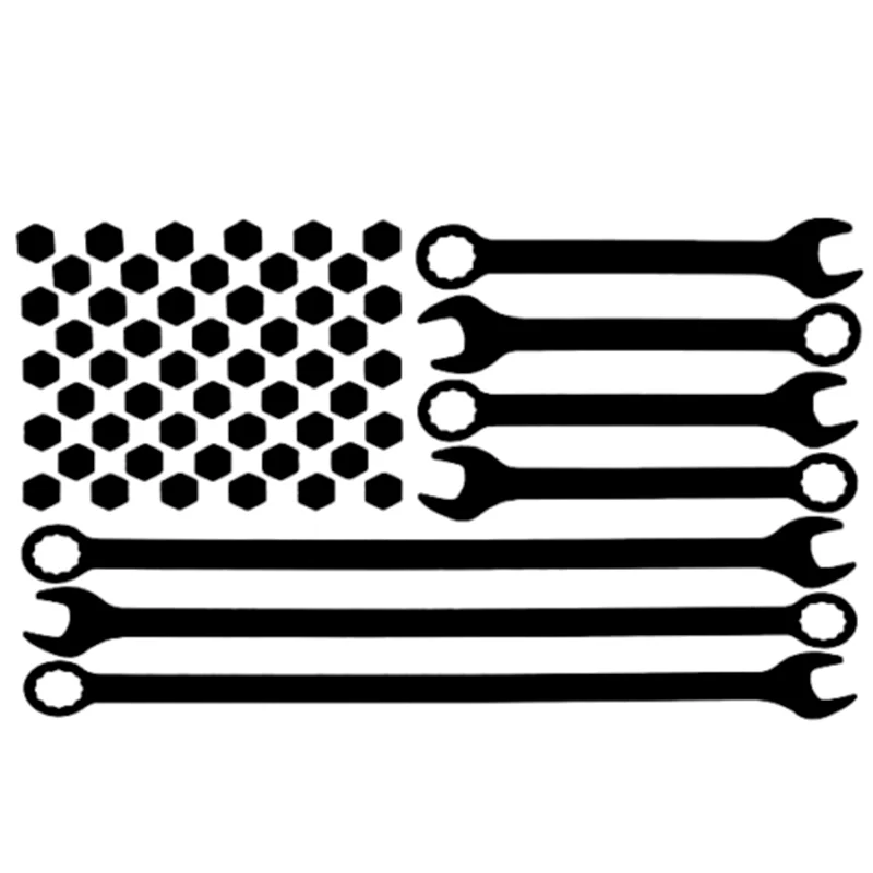 Mechanic Flag Vinyl Decal Sticker Car Mech Steampunk Truck Window