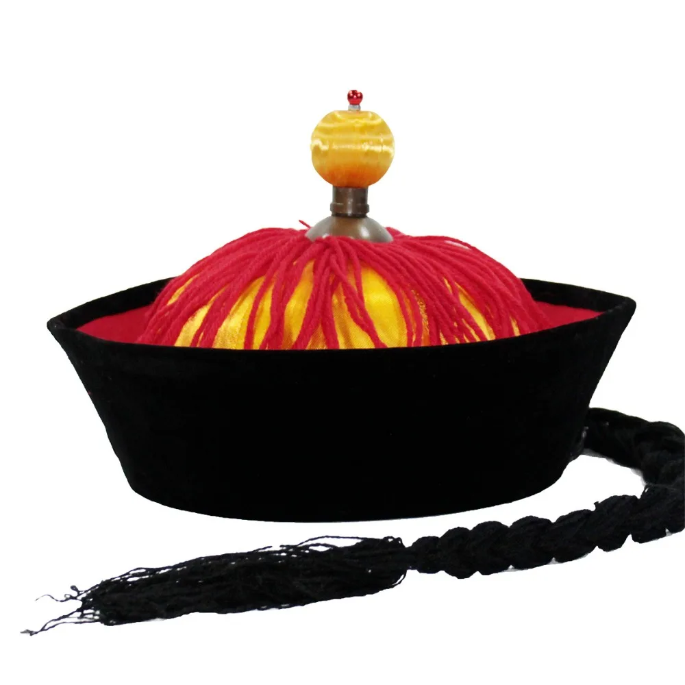 adults eunuch hat qing dynasty emperor hat royal soldier cosplay hat vintage warrior cosplay halloween supplies emperor cosplay