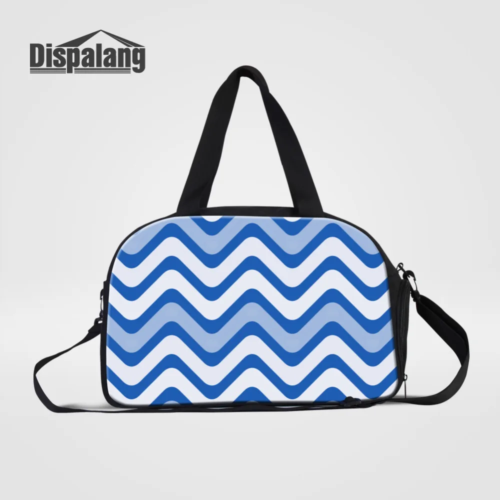 

Dispalang Striped Print Men's Big Capacity Travel Bag Women Durable Travel Duffle Large Overnight Shoulder Bag Weekend Bag