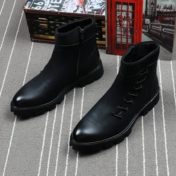 Muslimluxury Brand 2023 Sneakers moda uomo primavera autunno inverno stivaletti Retro High Top Size Zipper Men Short Boots