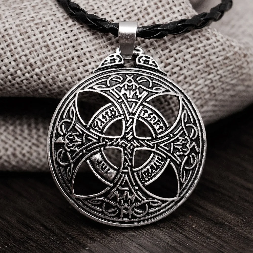 1pcs Vinkings Pendant Necklace Large Celttic Knot Love Pendant Viking Norse RUNE Pendant Necklace Wiccan Pagan Asatru Jewelry