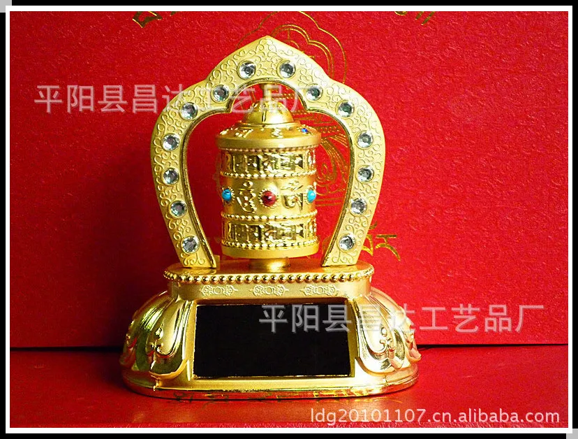 

Double color gold alloy full solar dual-purpose turning round / zhuangjingtong car perfume seat ornaments wholesale