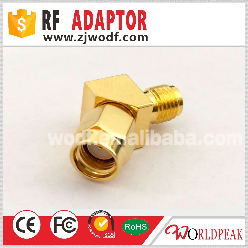 Discount product Free shipping RP-SMA male to RP-SMA female 45 degree angle gold plated adaptor