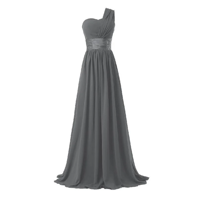 QNZL-100 # Chiffon blu scuro rosso abiti da damigella d'onore monospalla lunga personalizzazione gratuita sposa festa nuziale Toast Dress all'ingrosso