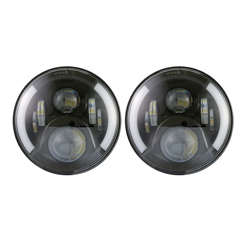 

FADUIES Pair 7inch LED Headlamps with Halo Ring Amber Turn Signal For lada niva 4x4 suzuki samurai For VAZ 2101 7" LED Headlamp