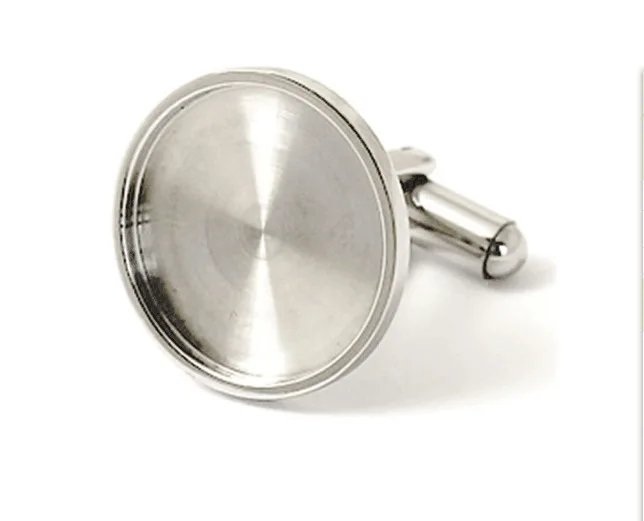 Stainless Steel Blank Setting Base Cufflinks Settings Cabochon Base  for 16/18/20mm Men Cufflinks DIY Jewelry findings ID25006