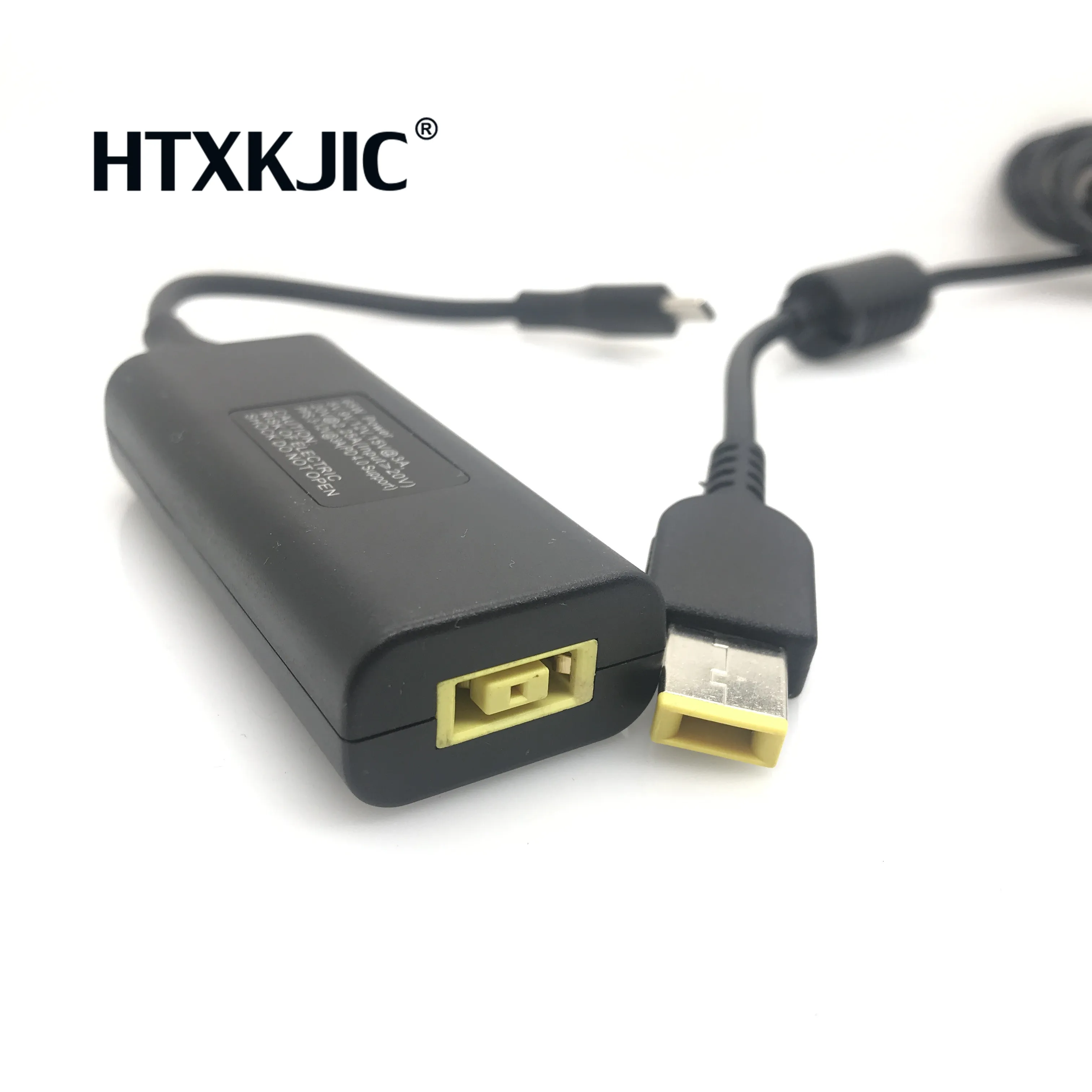 محول طاقة USB من النوع C ، موصل محول لجهاز Lenovo ، Dell ، Hp ، Asus ، كمبيوتر محمول ، 20 فولت ، 2.25 أمبير ، قابس أنثى مربع