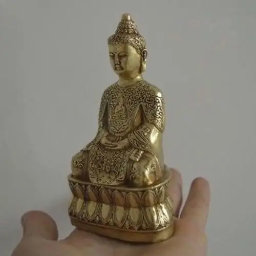 Beautiful Tibetan copper Amitabha Sakyamuni Buddha Statue