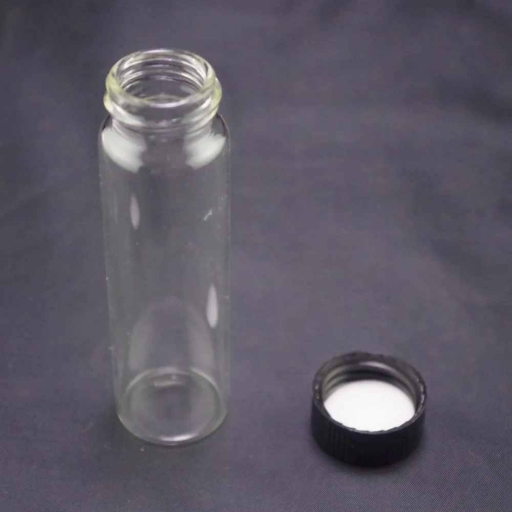 LOT5 40ml Sample bottle CLEAR glass Screw Top