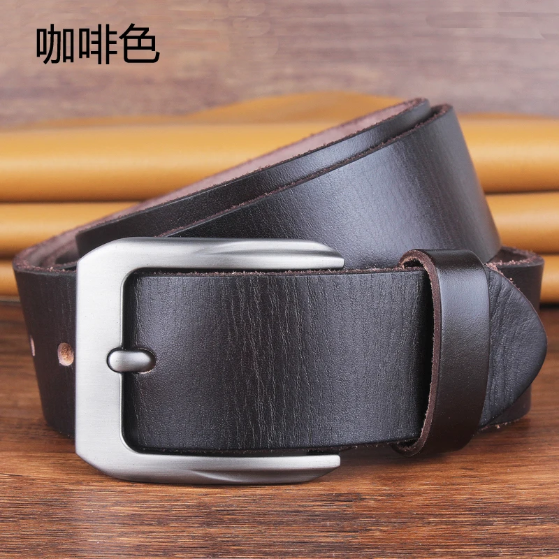men leather belt big size genuine leather strap cowhide luxury pin buckle fancy vintage soft  belt for jeans 130  140 150 160cm