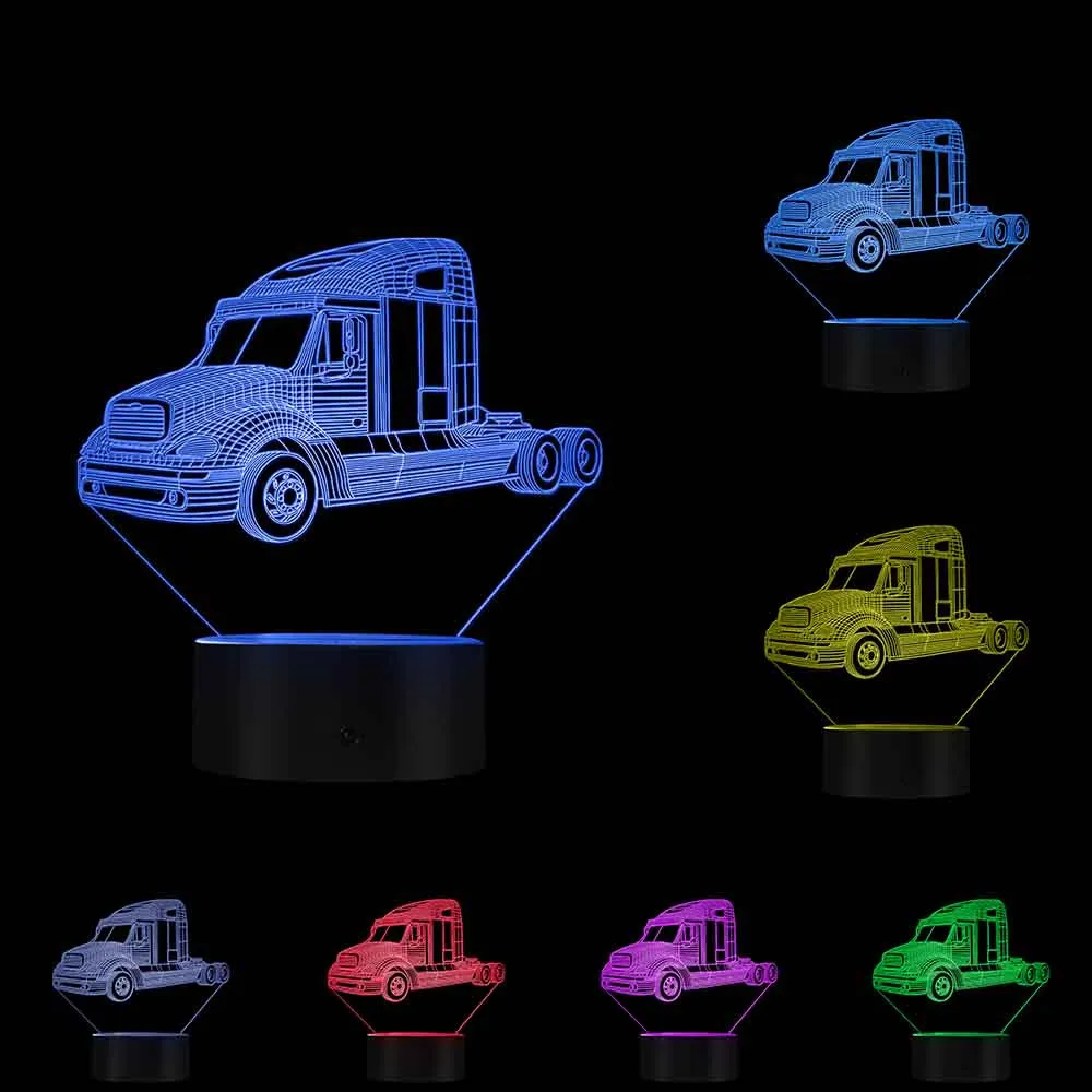 Lámpara LED de noche para camión, iluminación de camioneta clásica, Vintage decoración artística para automóvil, luces de mesa 3D, regalo para camioneros