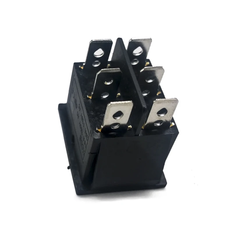 3 Stks/partij 31*25Mm Rood/Groen Lamp Light Dpst 6PIN Snap-In On/Off Positie snap Boot Rocker Switch 16A/250V Hoge Kwaliteit Koper