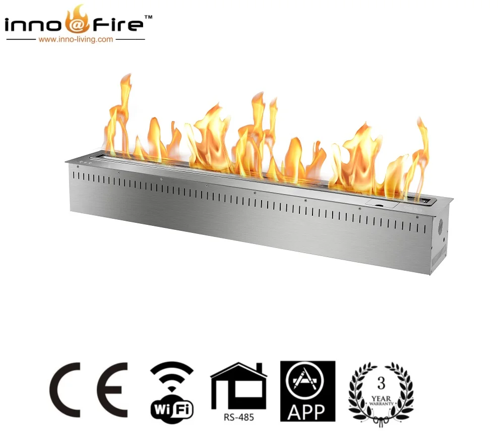 Inno living fire 60 inch bioethanol stove modern ventless fireplace with remotecontrol