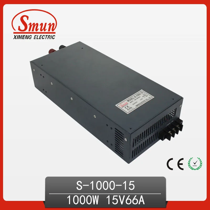 SMUN 1000W 15V 66A High Efficiency Switching Power Supply SMPS For Industrial Control System