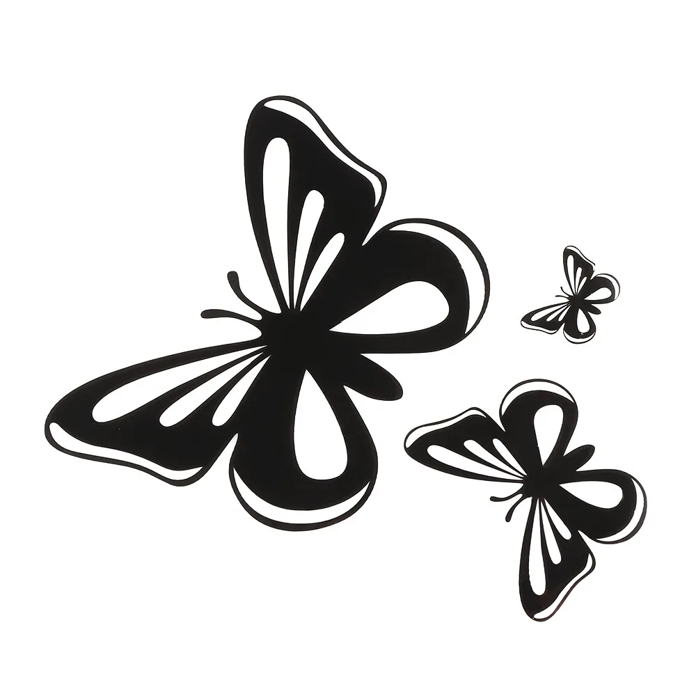 15.2*17CM Beautiful Butterflies Car Stickers Fashion Vinyl Car Styling Decals Black/White Auto Body Window Decal Car Accessories