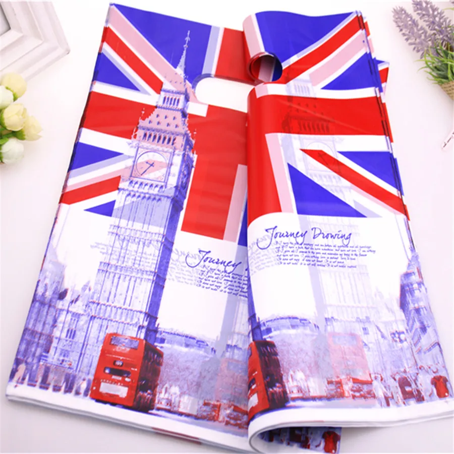 Wholesale 100pcs/lot 25*35cm Luxury European Clothing Bags With British Flag Plastic Fashion Packaging Bags With Big Ben