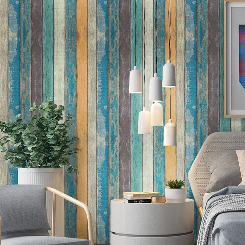 Modern Vintage Wood Self-Adhesive Wallpapers for Living Room Furniture Bedroom Wals Waterproof Vinyl Roll Wall contact-paper