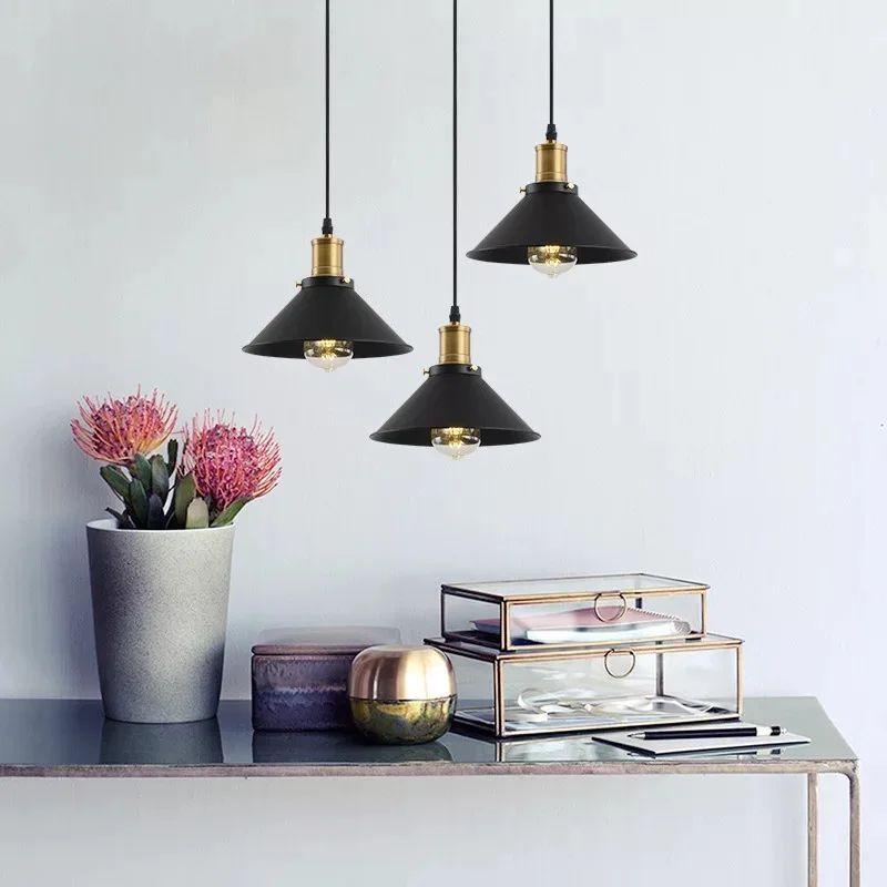 

Nordic Iron art crystal lampshade AC 220V retro modern LED chandelier simple smooth E27 base indoor living room lamp kitchen