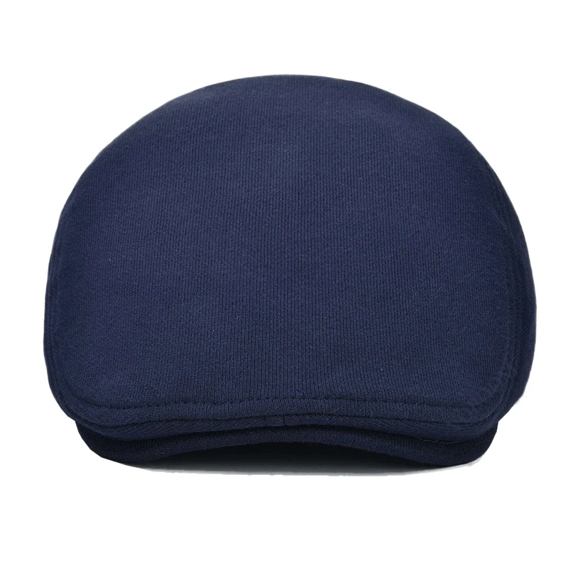 Cotton Men Navy Blue Women Soft Beret Flat Cap Driver Retro Vintage Soft Casual Baker Newsboy Caps Cabbie Hat 312