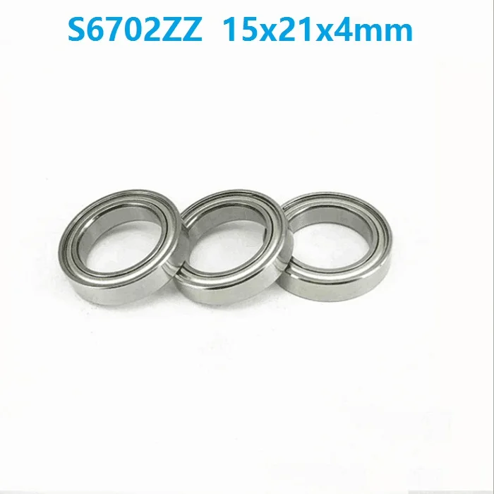 

20pcs/lot ABEC-5 S6702ZZ S6702 ZZ Bearing 15*21*4mm double Stainless Steel Deep Groove Ball Bearing 15x21x4mm