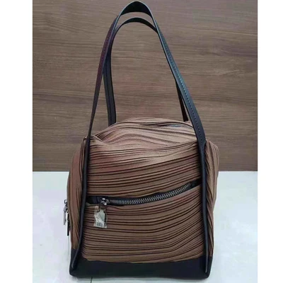 IN STOCK Miyake fold brand fashion ladies hand bag zipper solid handbag HOT SELLING