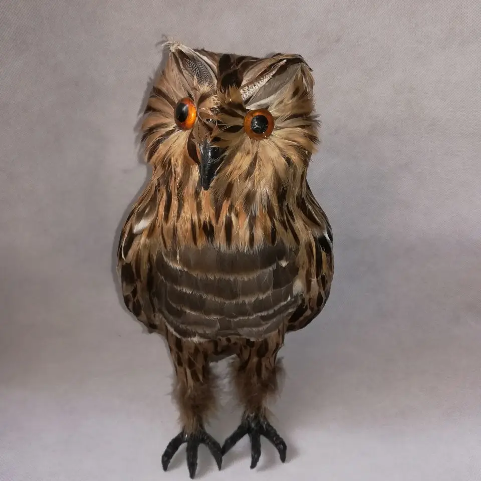 

new simulation owl toy polyethylene & furs brown owl model gift about 13X14X28CM b0244