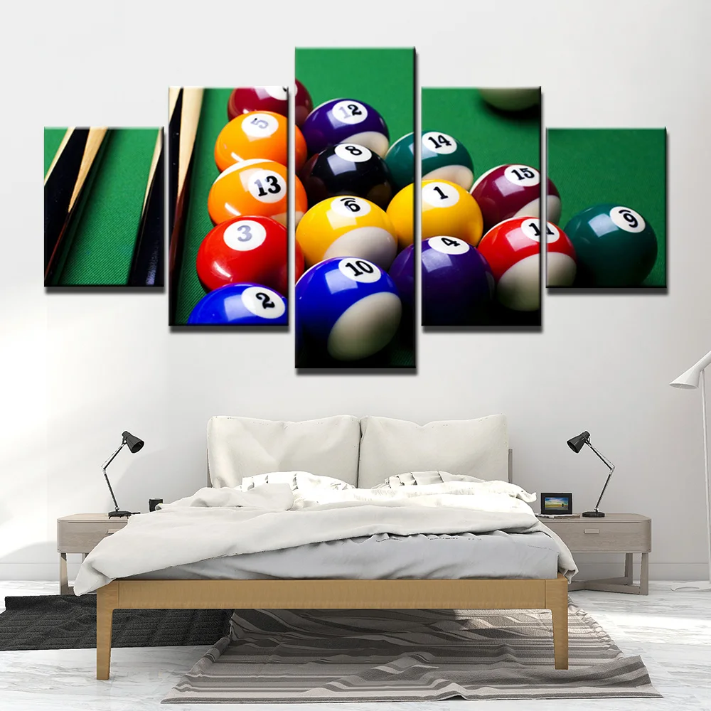 

Canvas Painting 5 Pieces snooker Posters Modern Home Wall Decor Canvas Art HD Print Wall Pictures For Child Bedroom