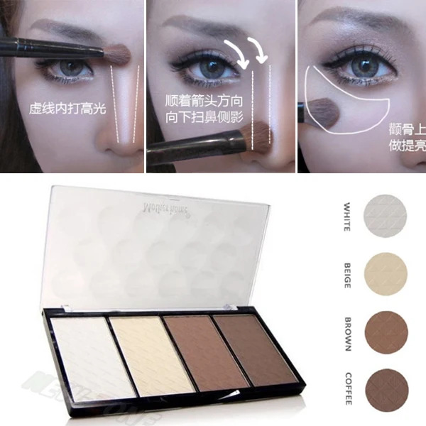 Neue Professionelle 4 Farben Concealer bronze Camouflage Neutral Palette Primer Kontur Gesichts Schatten Textmarker V Gesicht