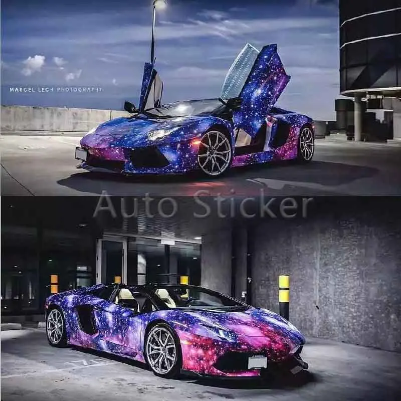 

1.52*5/10/15/20/25/30m Galaxy Painting Car Body Film PVC Starry Sky Vinyl Wrap Auto Styling Stickers For Car Office Home Use