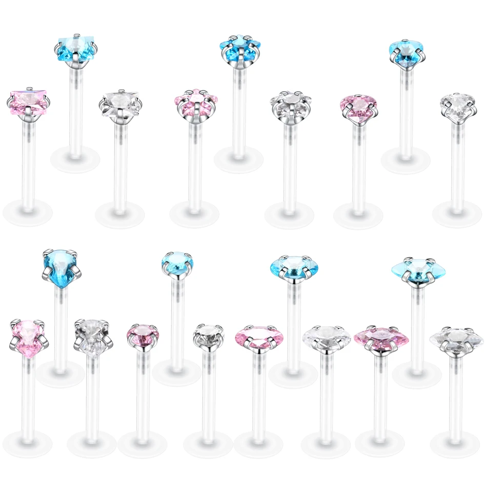 1PC Bioplast Labret Piercings Tragus Helix Monroe Lip Stud Conch Pircing Ear Cartilage Daith Pirsing Sexy Women Men Jewelry