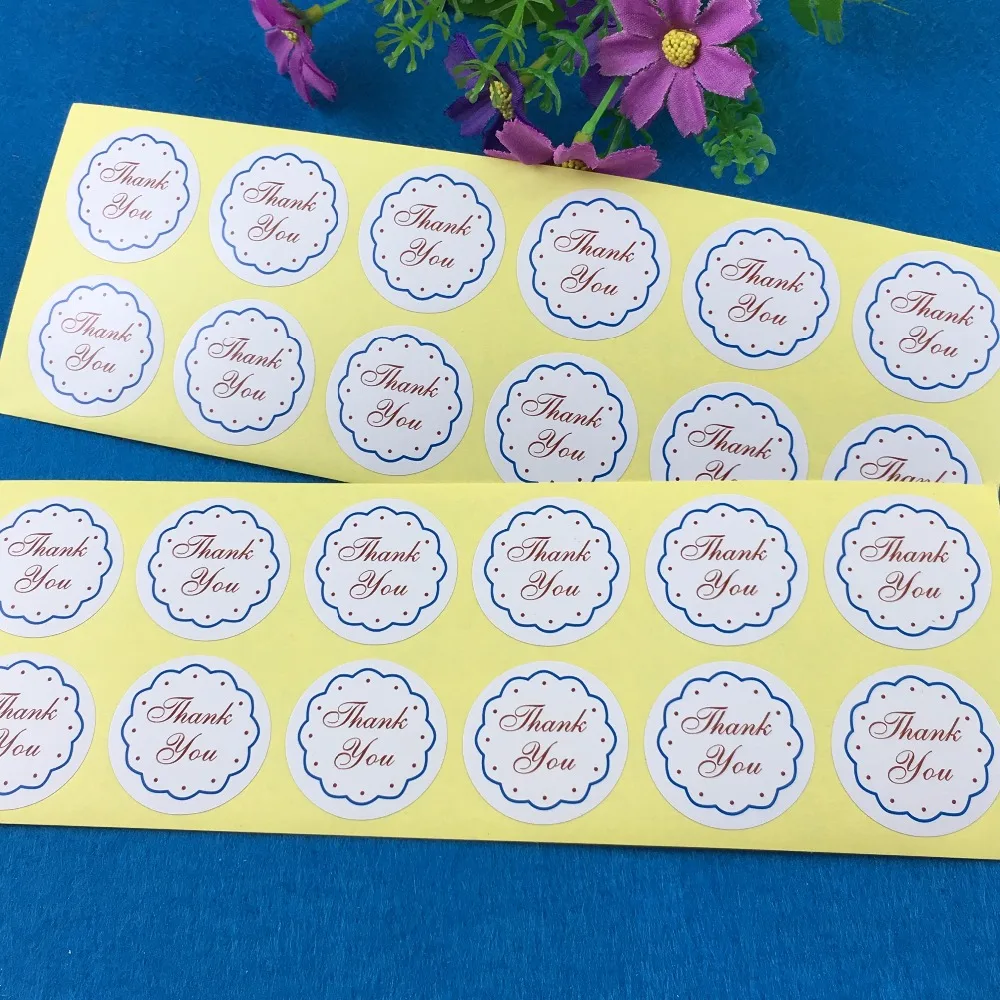 

1200PCS/Lot 3cm circular thank you sticker label paper sticker price tag and Sticker Label gift tag for gift box