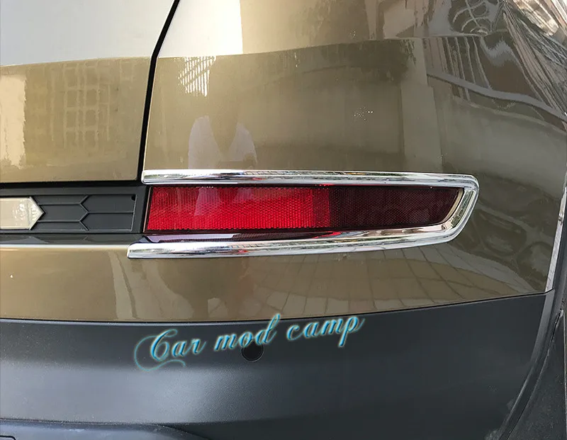 Dla Skoda Kodiaq 2017 2018 2019 chromowane tylne światła przeciwmgielne ABS przeciwmgielne lampy pokrywa wykończenia 2 sztuk Car Styling akcesoria!