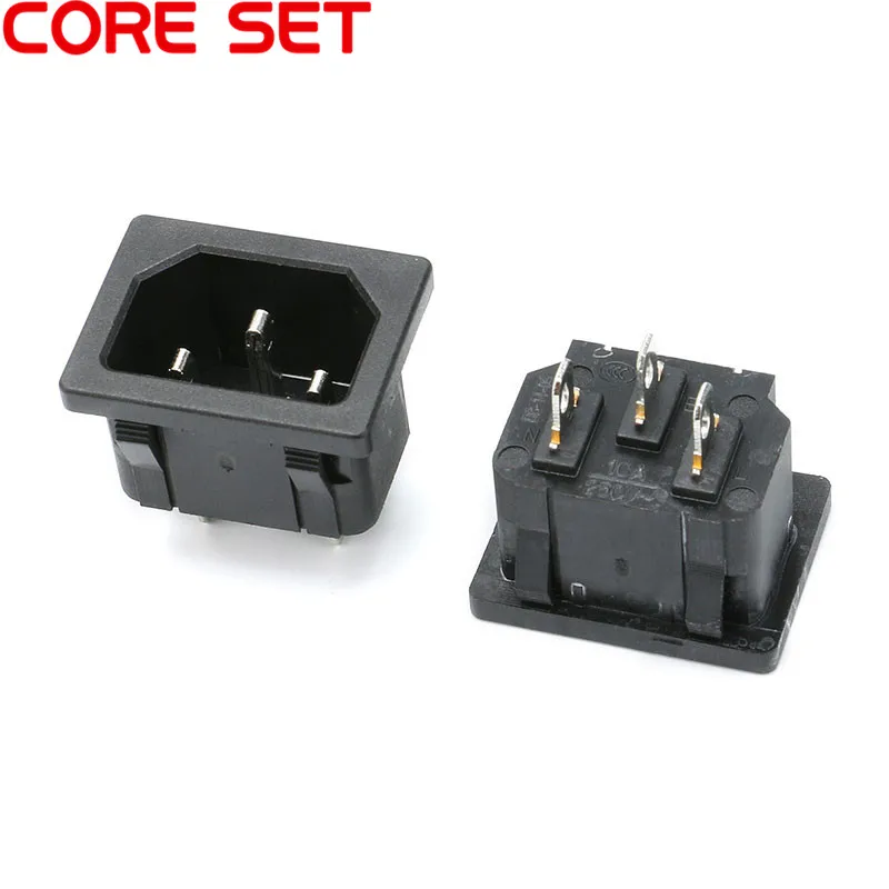 5PCS 10A 250V AC Power Socket 3 Pin Male Connector Plug AC-05