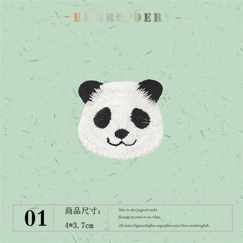 AHYONNIEX Marke Niedlicher Cartoon Großer kleiner Panda Patch 2023, neue Tier-Aufnäher zum Aufbügeln für Kinder, Kleid, Jeans, kleine DIY-Applikation – Detail 2