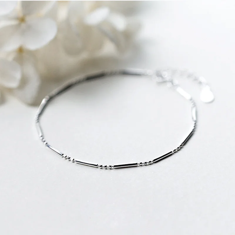 La Monada Fine Silver 925 Biżuteria Bransoletka Kobieta Mały koralik Minimalistyczne bransoletki dla kobiet Srebro 925 Sterling — zdjęcie 5