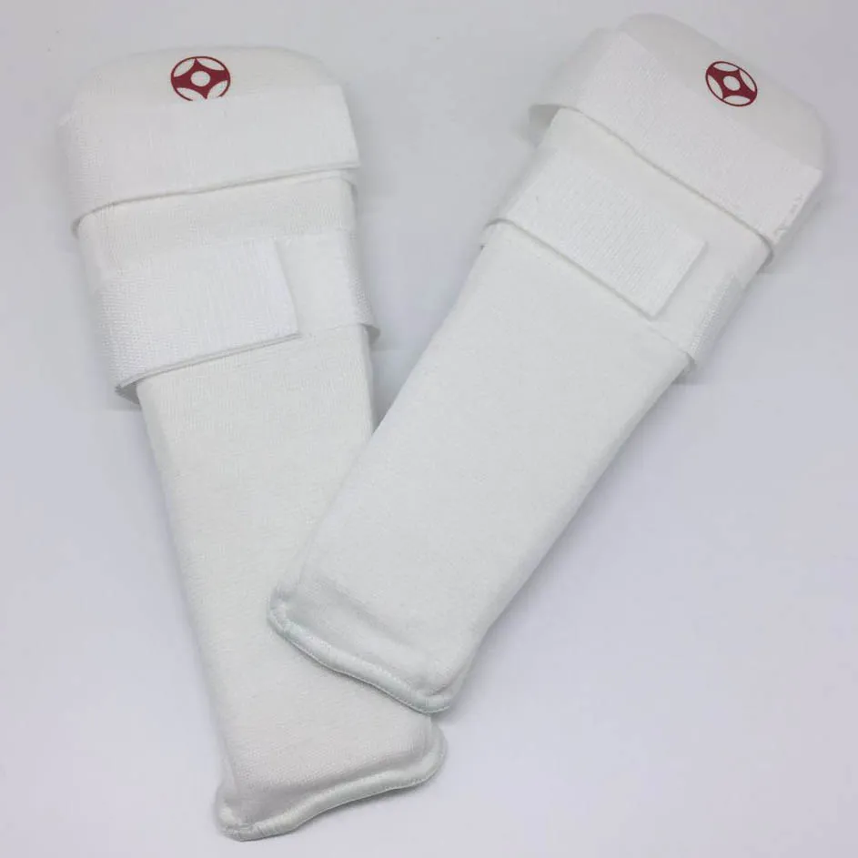 SINOBUDO Kyokushinkai Karate Leg Protector Kyokushin Shin Instep Guards Kick Boxing Karate Shank White Protectors