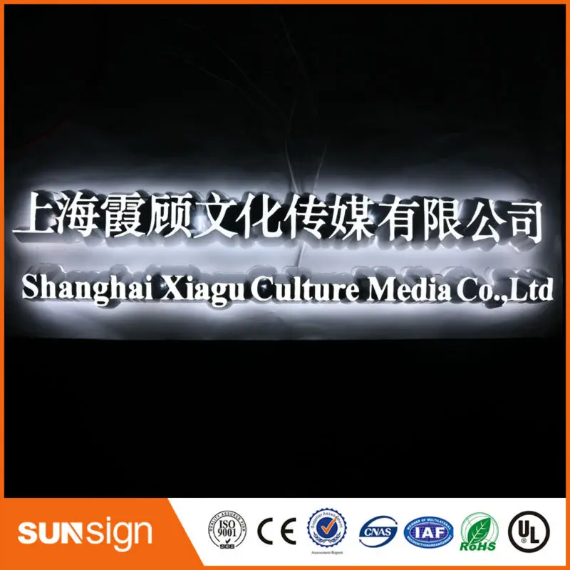 Custom acrylic led edge menyala tanda mini led signage