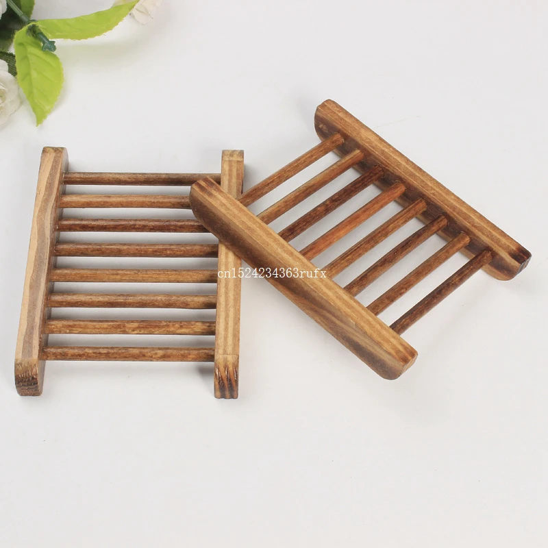 

300pcs Wooden Soap Dish Handmade Bathroom Soap Boxes Wood Box Container Tub Storage Cup Rack Free Shipping