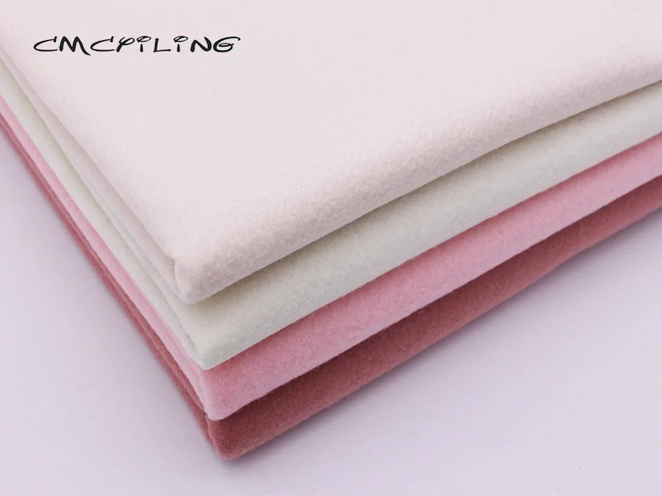 Premium Rosa & Beige Weichem Filz Stoff, Für Kinder Hand DIY Nähen Puppen Handwerk, Polyester Tuch, 4 Teile/los, 45*55cm – Detail 1