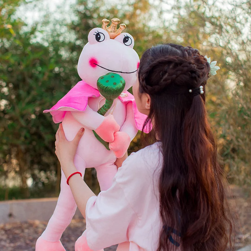 50-100cm Kawaii Plush Couple Frog Toys Soft Stuffed Down Cotton Frog Prince and Princess Toy Cartoon Plush Animals Children Gift