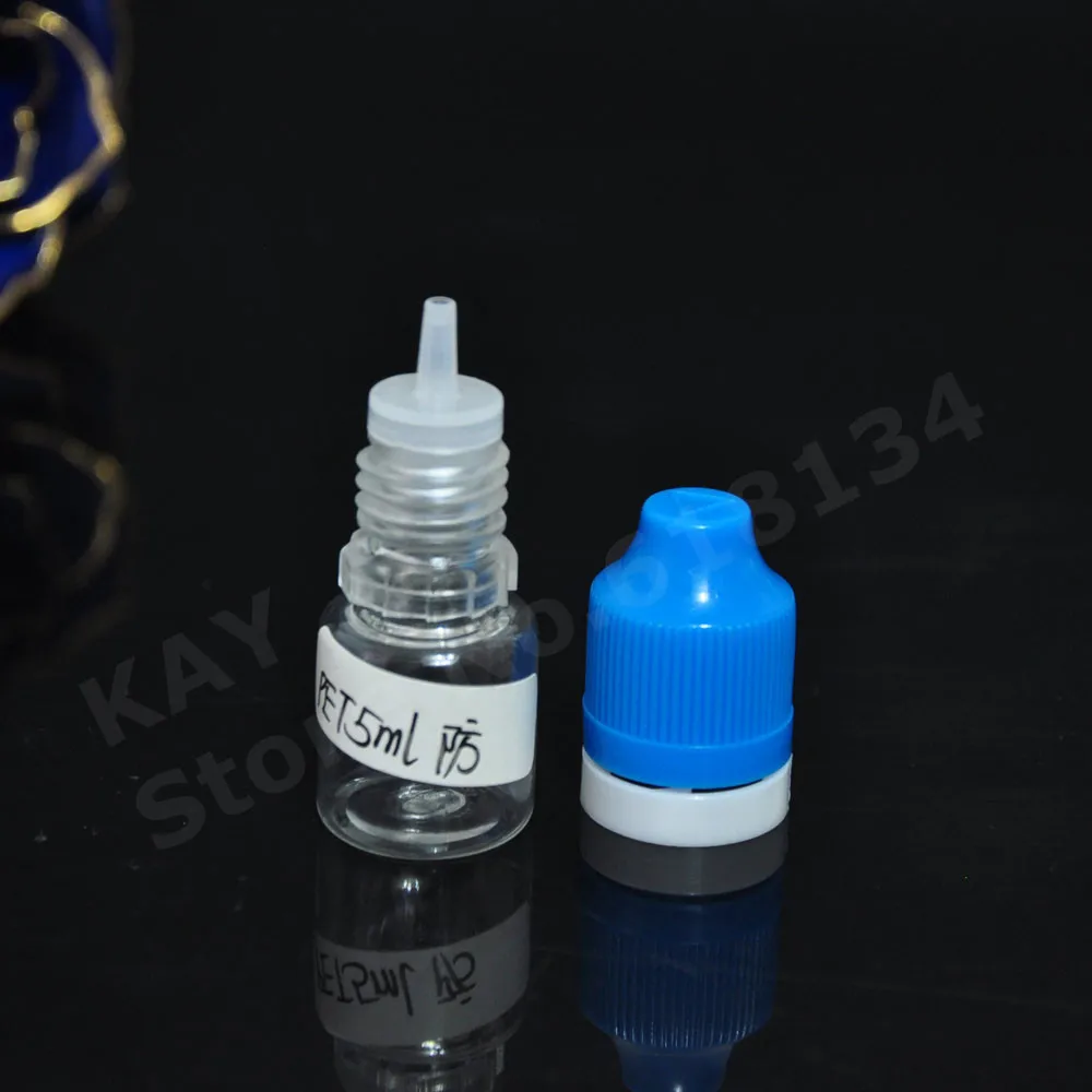 Hot sale 5000pcs 5ml plastic PET dropper bottle with childproof and tamper evident cap