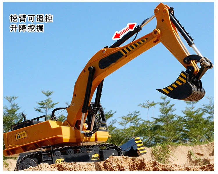 Nieuwe rupsgraafmachine Draadloze bediening Vrachtwagen Sluitingen Auto Mechanisch en elektrisch speelgoedmodel Plastic afstandsbediening 2021