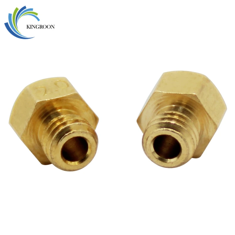 M6 Copper Nozzle 1.0mm 1.5mm 2.0mm Larger Diameter Nozzles For 1.75mm 3mm Filament Big Hole Brass Nozzle 3D Printer Parts