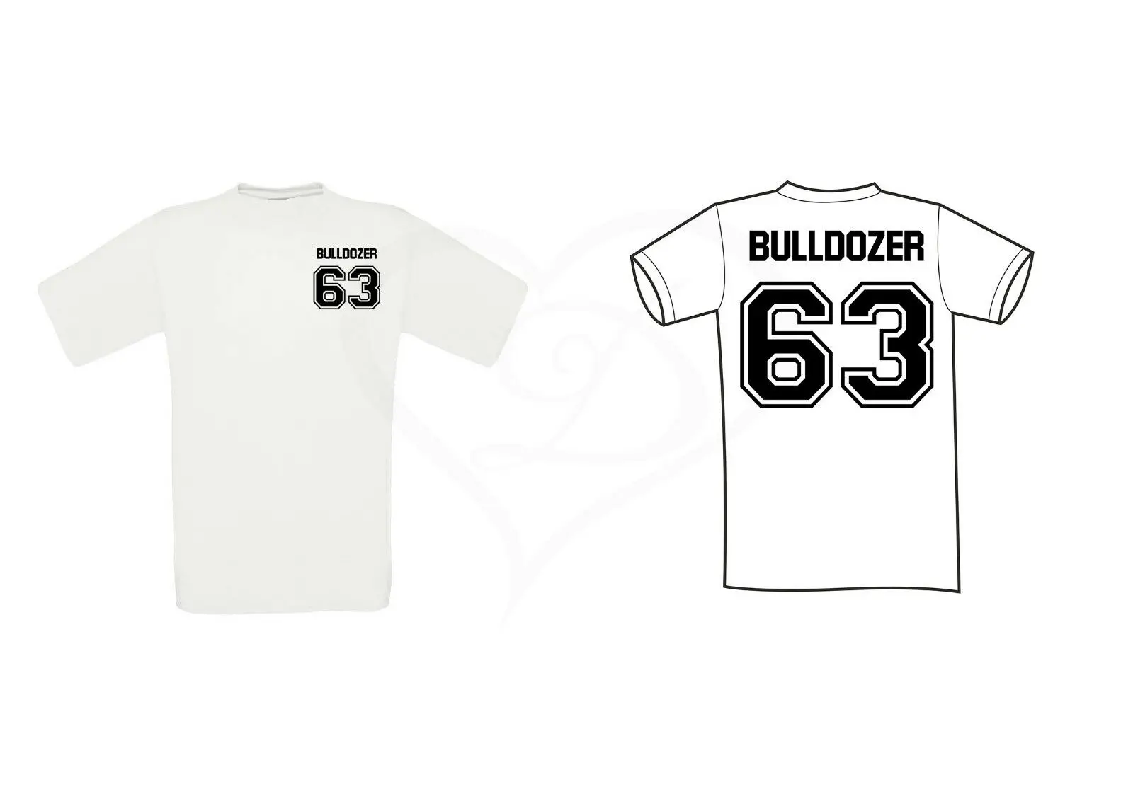 T-Shirt Bulldozer T-Shirt Shirt Customizable Number Bud Spencer Double Side 2019 Short Sleeve Cotton Man Basic T Shirt