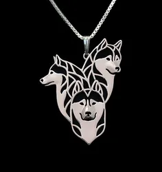 Siberian Husky necklace dog pet lover alloy pendant jewelry golden colors plated in stock fast delivery