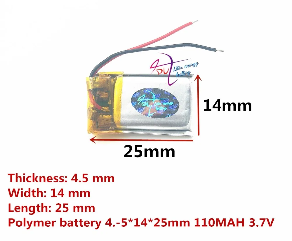 Beste batterie marke Größe 451425 3,7 V 110 mah Lithium-polymer-Batterie mit Schutz Bord Für Bluetooth MP3 MP4 MP5 GPS Digitale F