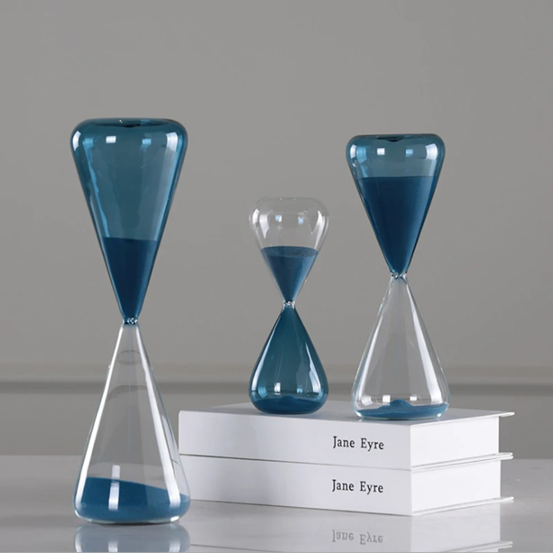 New Hourglass Creative Blue Sand Clock Sandglass 10/30/60 Minutes Hourglass Timer Home Decorative Arts Gifts Toy For Kids