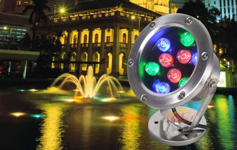 6w 12W 18w 24w 36w IP68 Led Underwater Light RGB Outdoor Waterproof colorful water Spotlight Swimming Pool Light Fountain Light